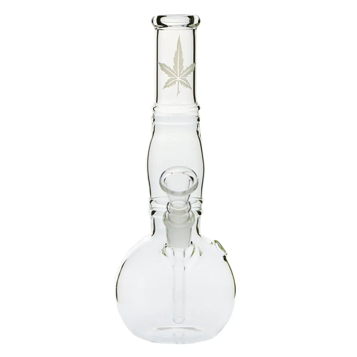 Mini Glas Bong mit Hanf Motiv