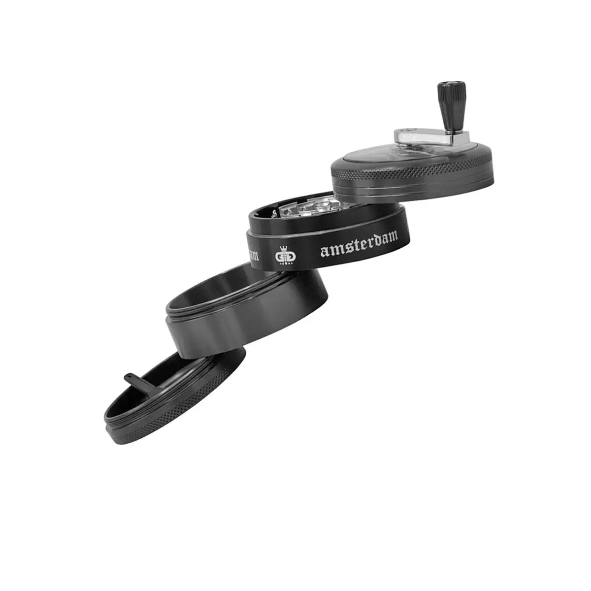 Grace Glass Amsterdam Kurbelgrinder - schwarz 63mm 
