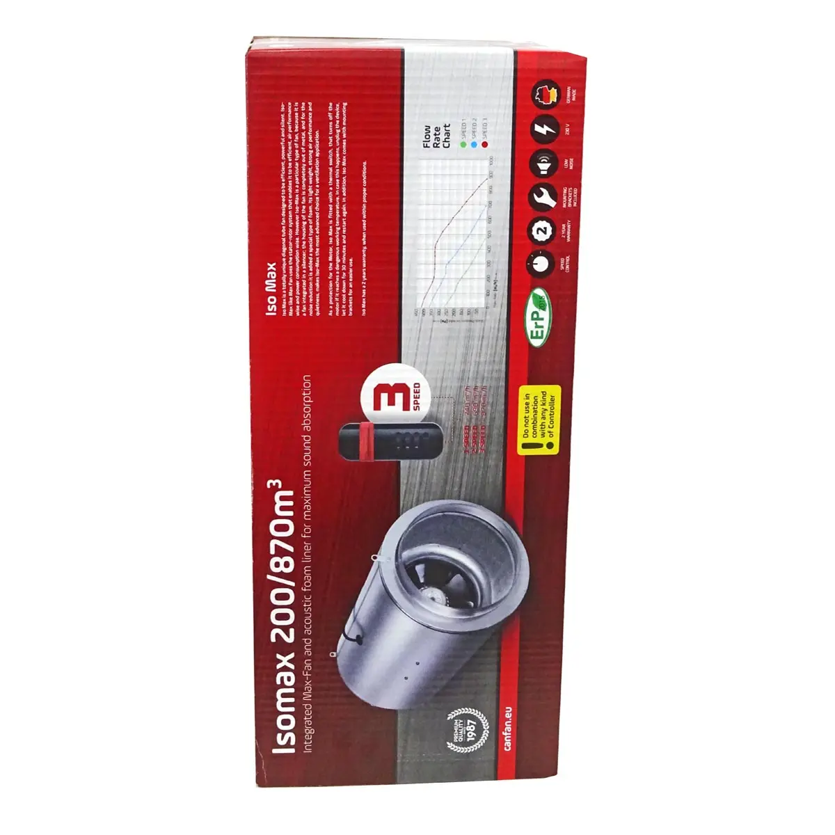 CAN Iso-Max 3-Speed Lüfter 430m³/h