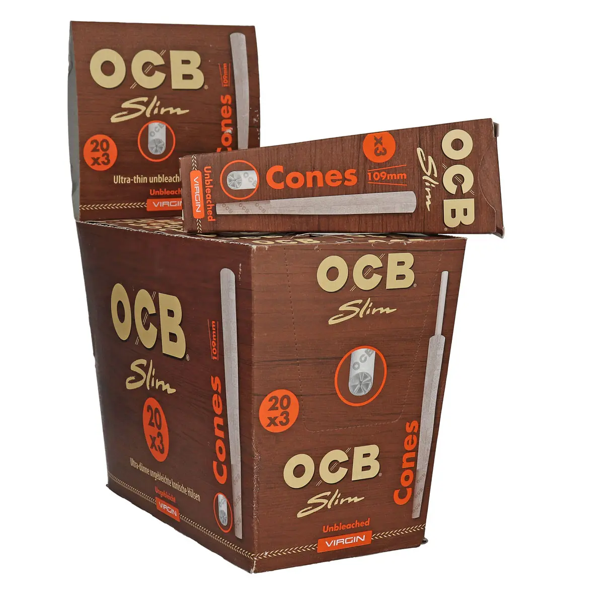 OCB Cones Slim ungebleicht - 12x