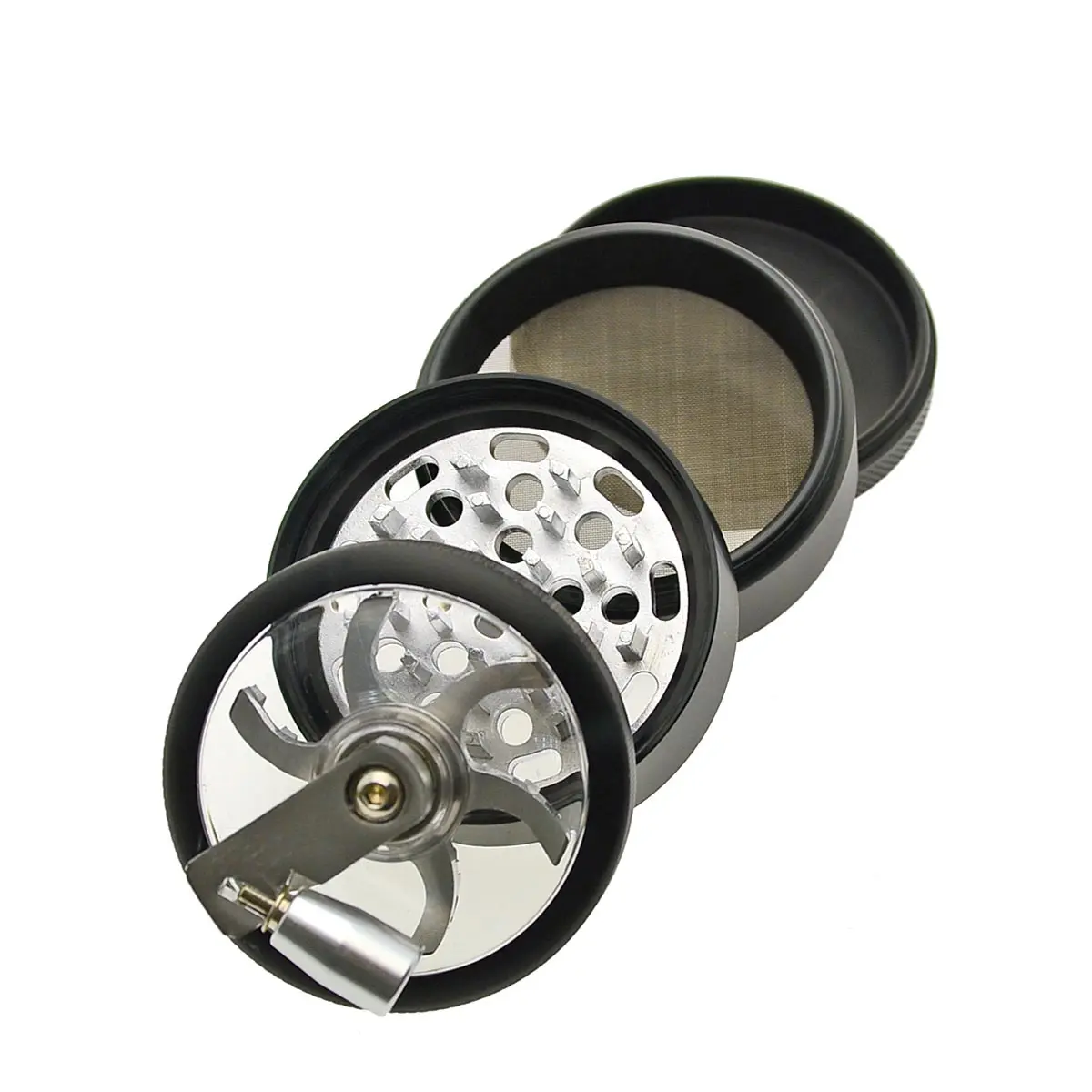 Kurbel Grinder mit Fenster 60 mm - schwarz