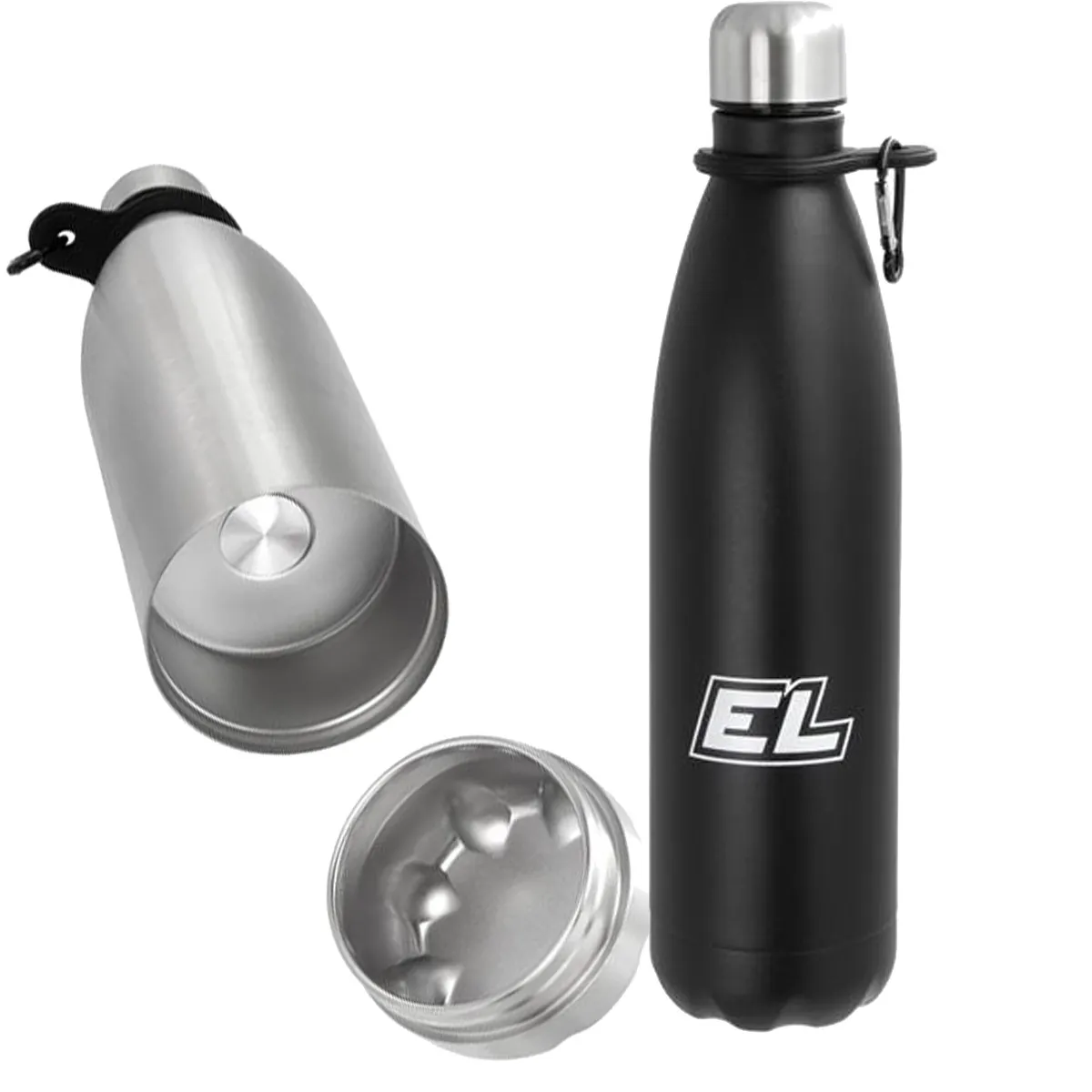 Thermoflasche aus Edelstahl mit Versteckfach
