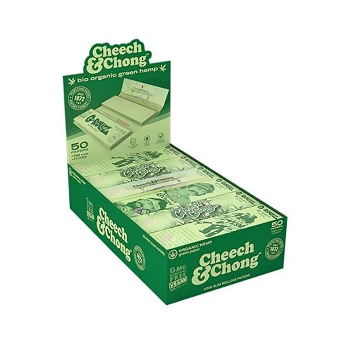 Cheech & Chong Kingsize Papers mit Tips Bio Hemp - 24x