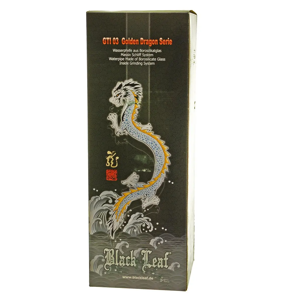 Black Leaf Bong GTI Golden Dragon gerade