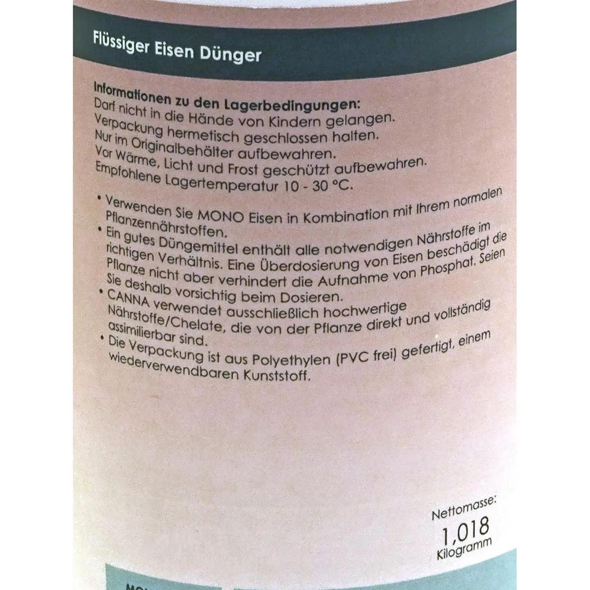 Canna Mono - Eisen (Fe), 1 Liter