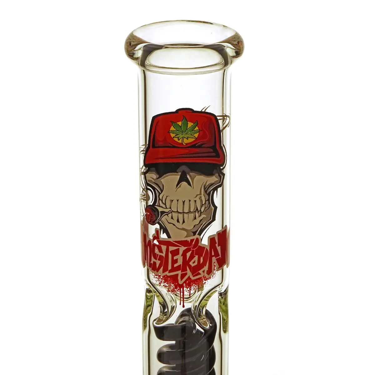 Bong Amsterdam Straight Skull 18.8 42cm Rot