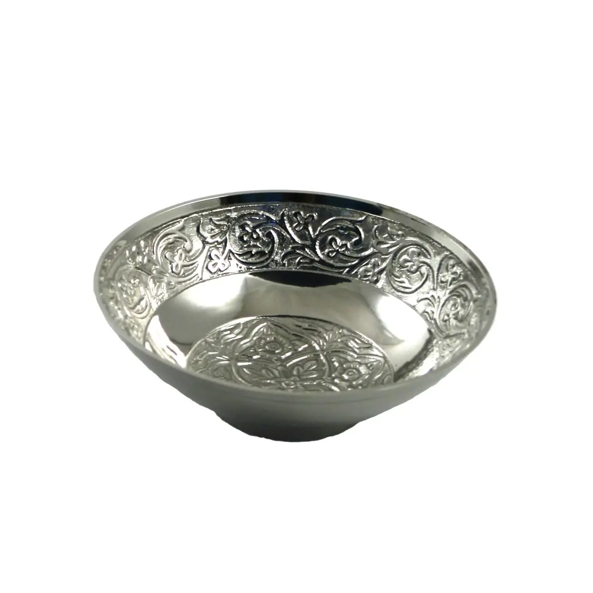 Bröselschale aus Metall mit Rankenmotiv