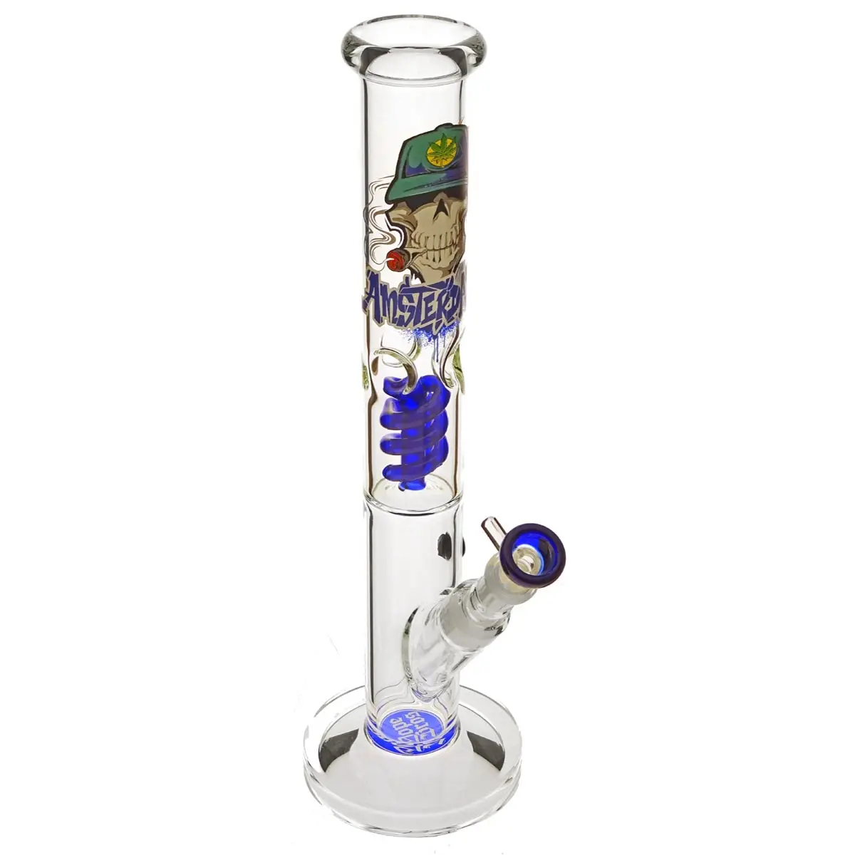 Bong Amsterdam Straight Skull 18.8 42cm Blau
