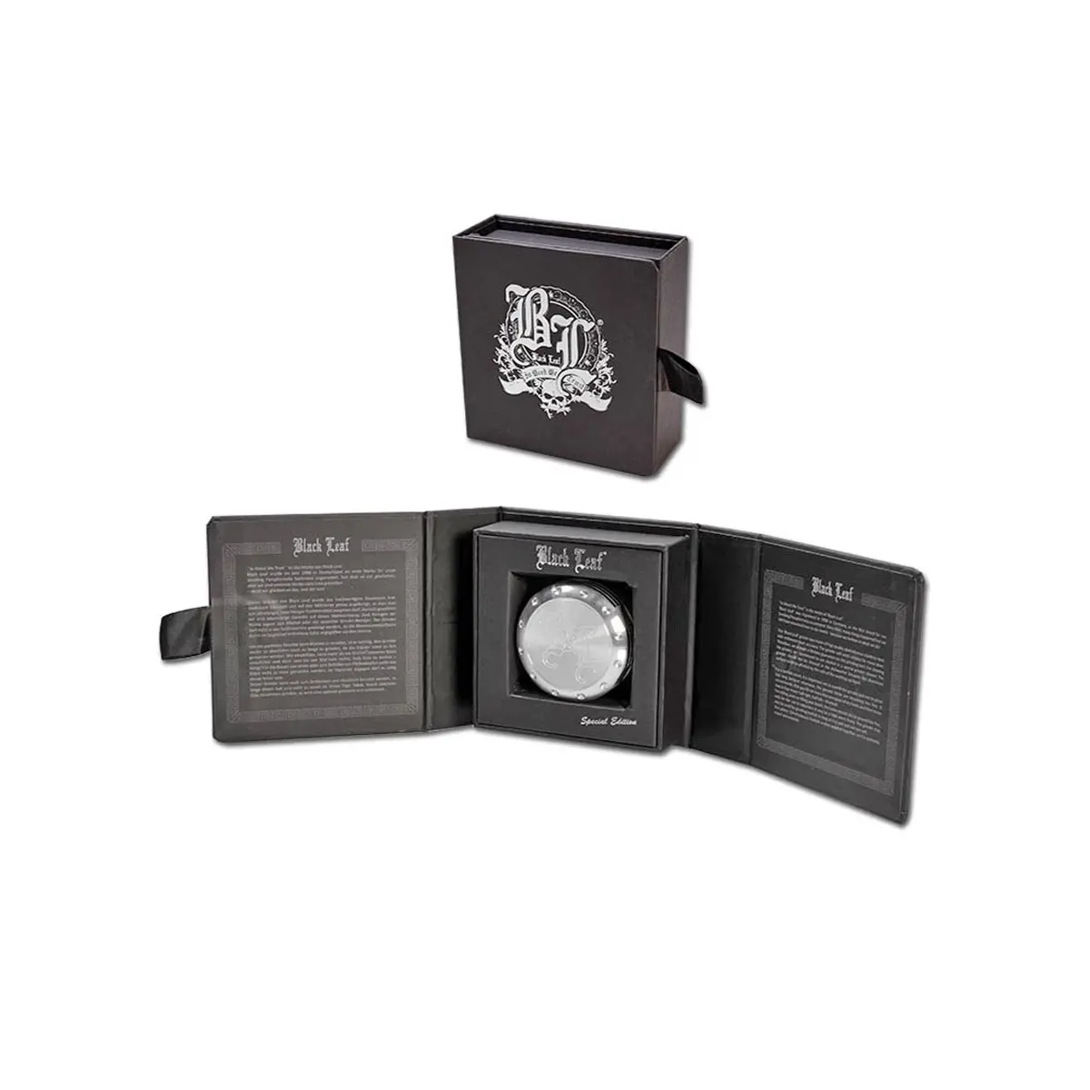 Black Leaf Alugrinder Geschenkbox 53mm