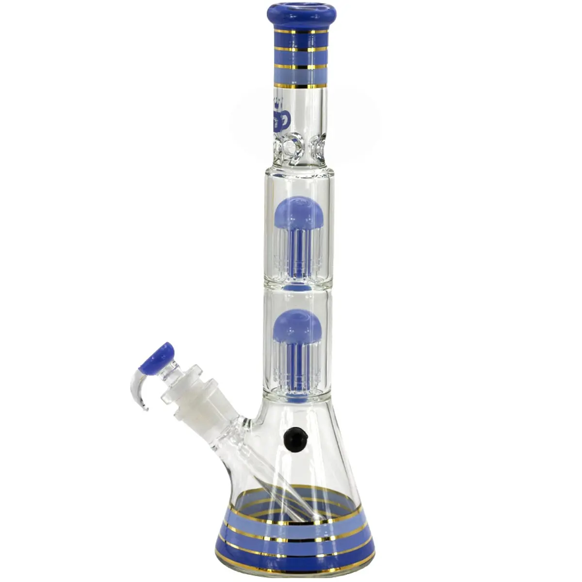 Grace Glass 'Golden Line Blue Beaker' 46cm