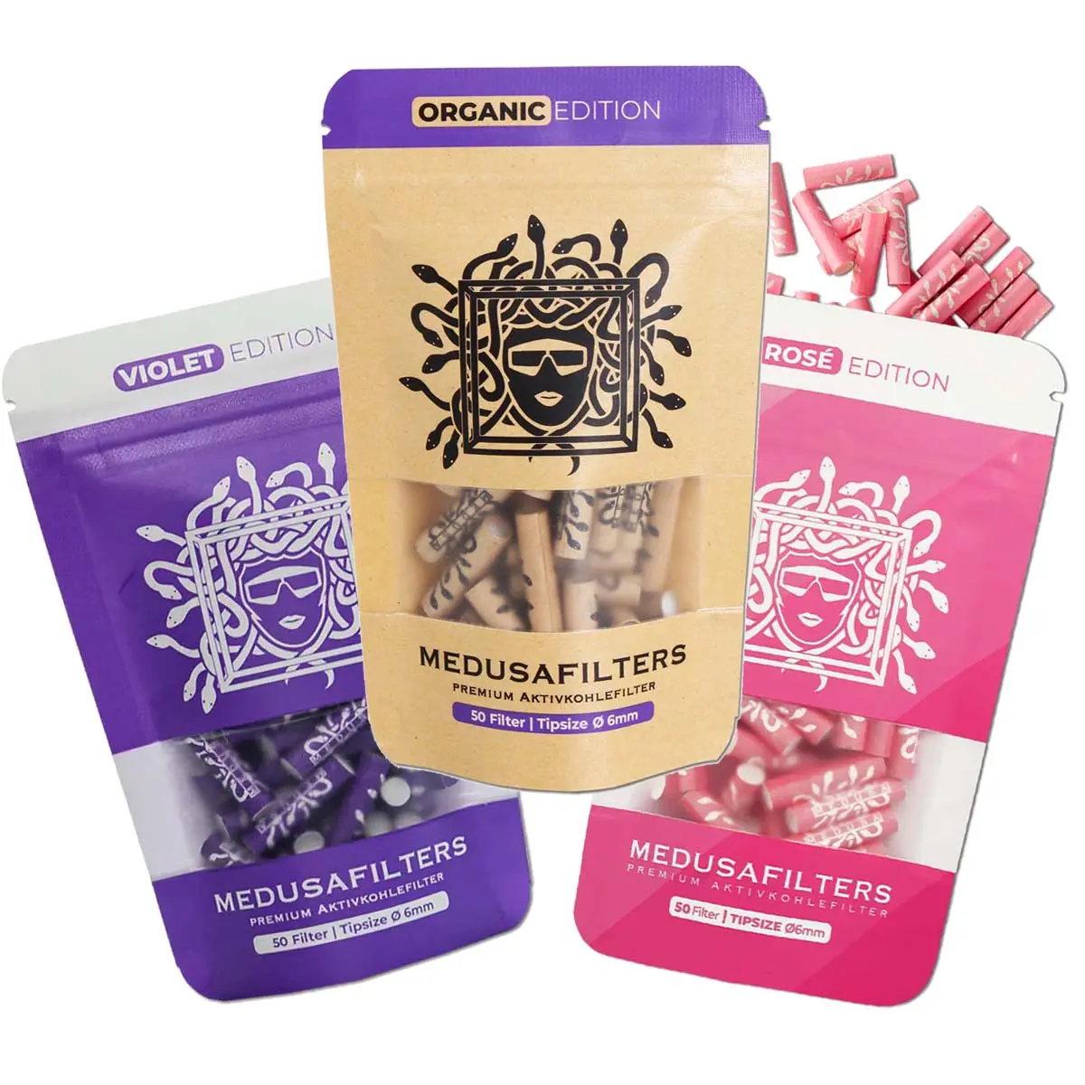 Medusa Aktivkohlefilter 6mm - 50 Stück