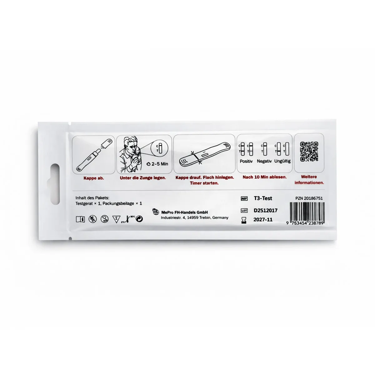 Rauschradar Cannabis / THC Speicheltest 3 ng/ml