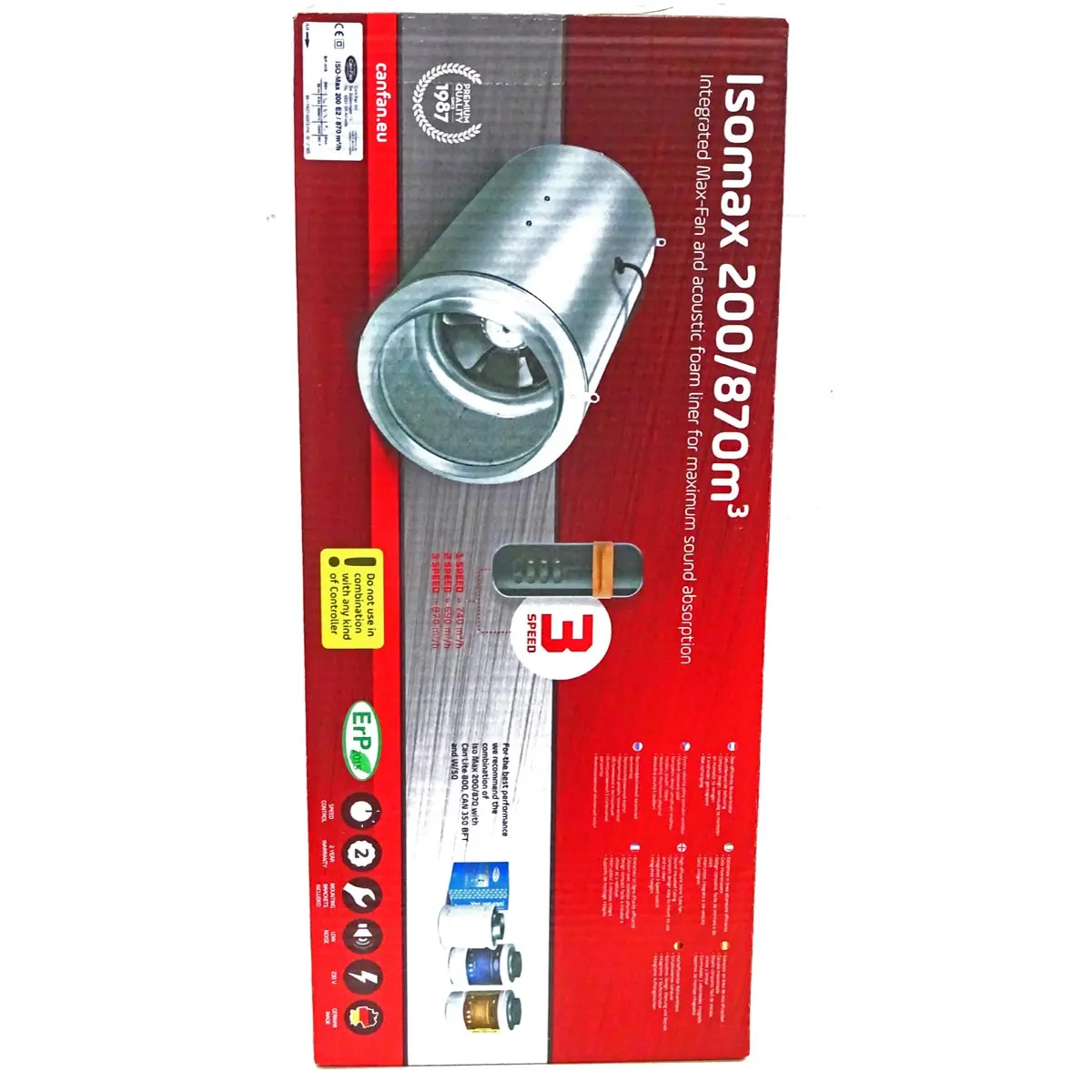 CAN Iso-Max 3-Speed Lüfter 430m³/h