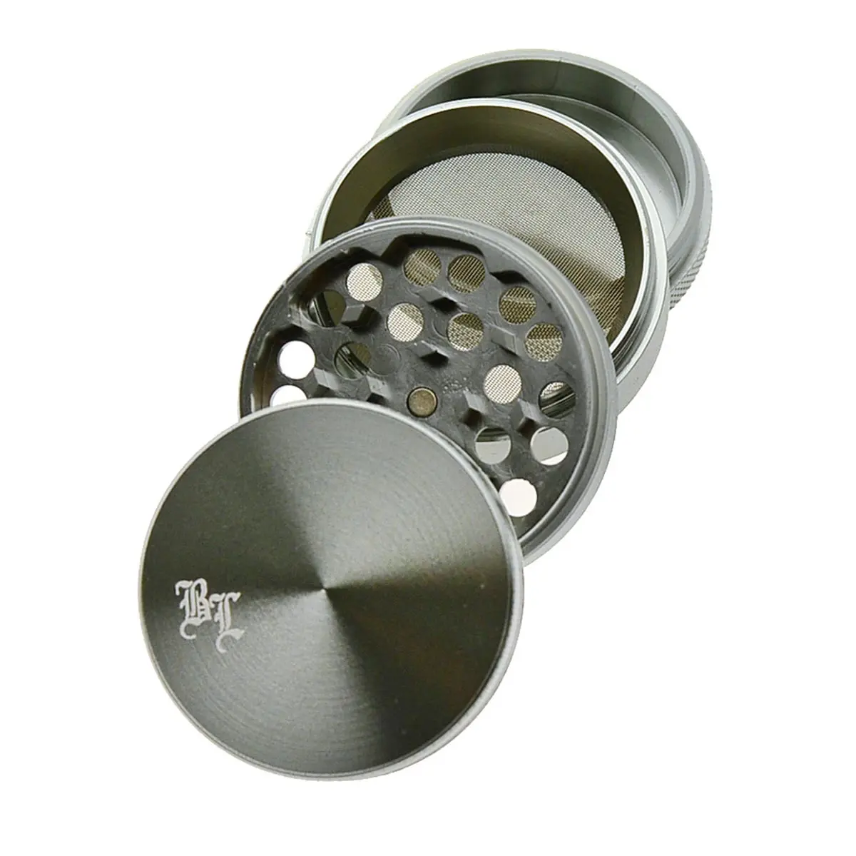 Black Leaf Alu-Grinder 4-tlg. m. Magnet &Oslash; 50mm titan