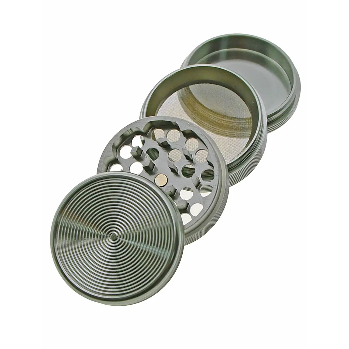 Black Leaf Pollen Grinder mit Rillen grau