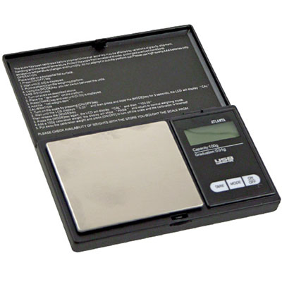 Aufgeklappte Digitalwaage