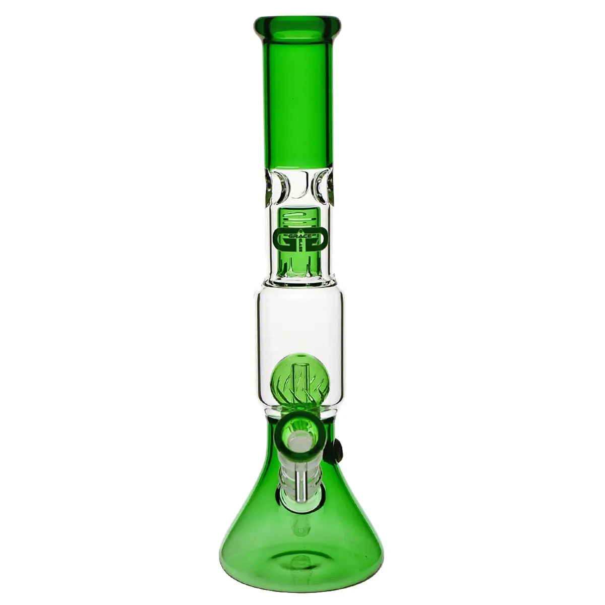 Grace Glass Bong "Rounded Green Ramona" 35 cm