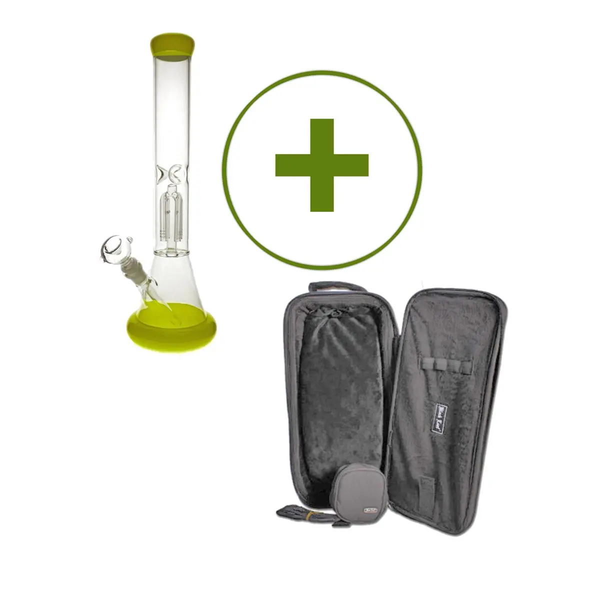 Glasbong Ice 4-Arm Perkolator gelb + Koffer Set