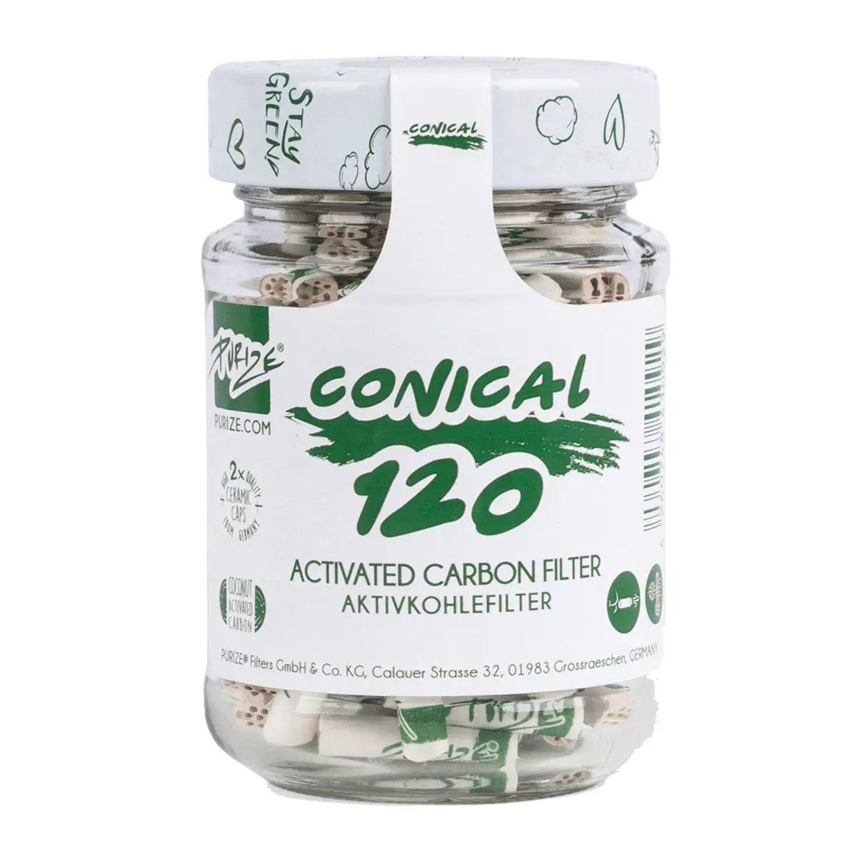 PURIZE® Aktivkohlefilter Conical XTRA Slim Size 120x