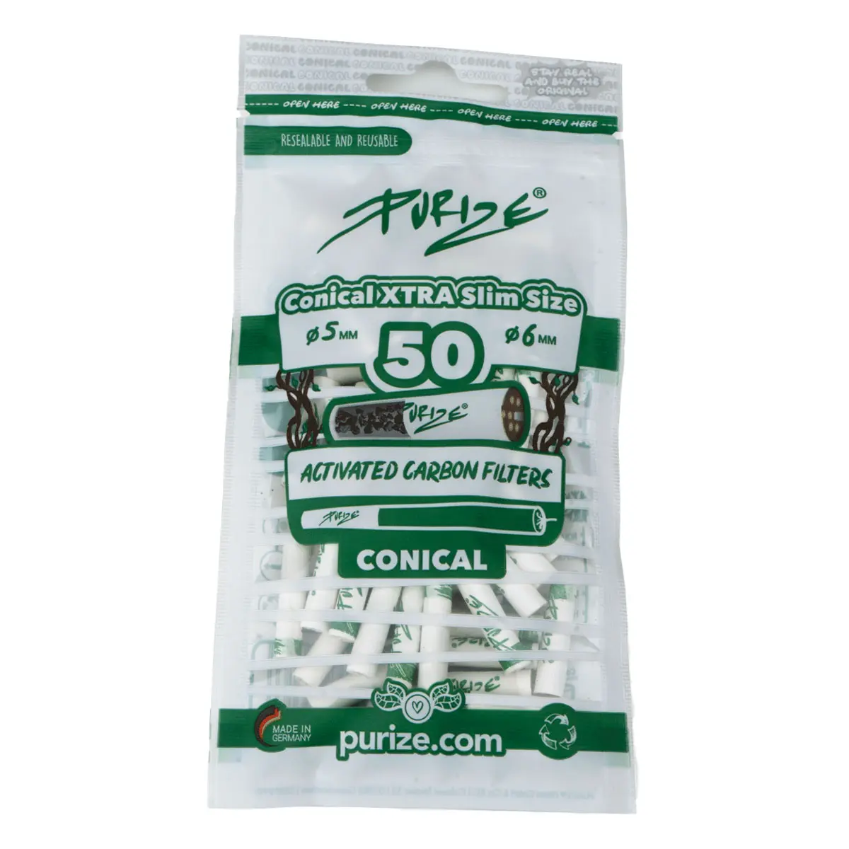 PURIZE® Aktivkohlefilter Conical XTRA Slim Size