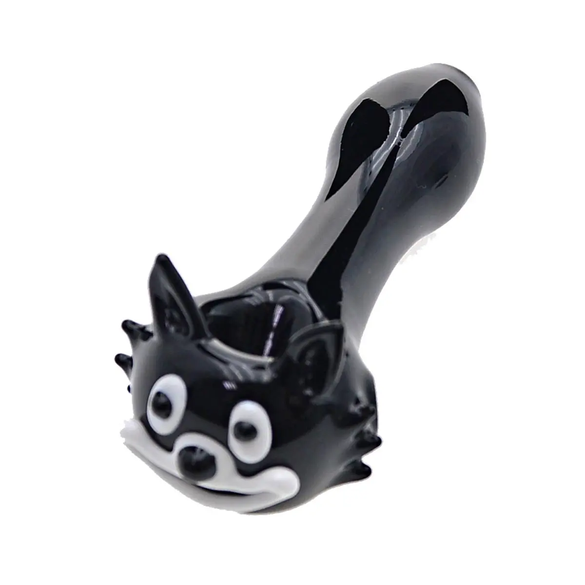 Katzen-Spoonpfeife aus Glas "Kickin Kitty"