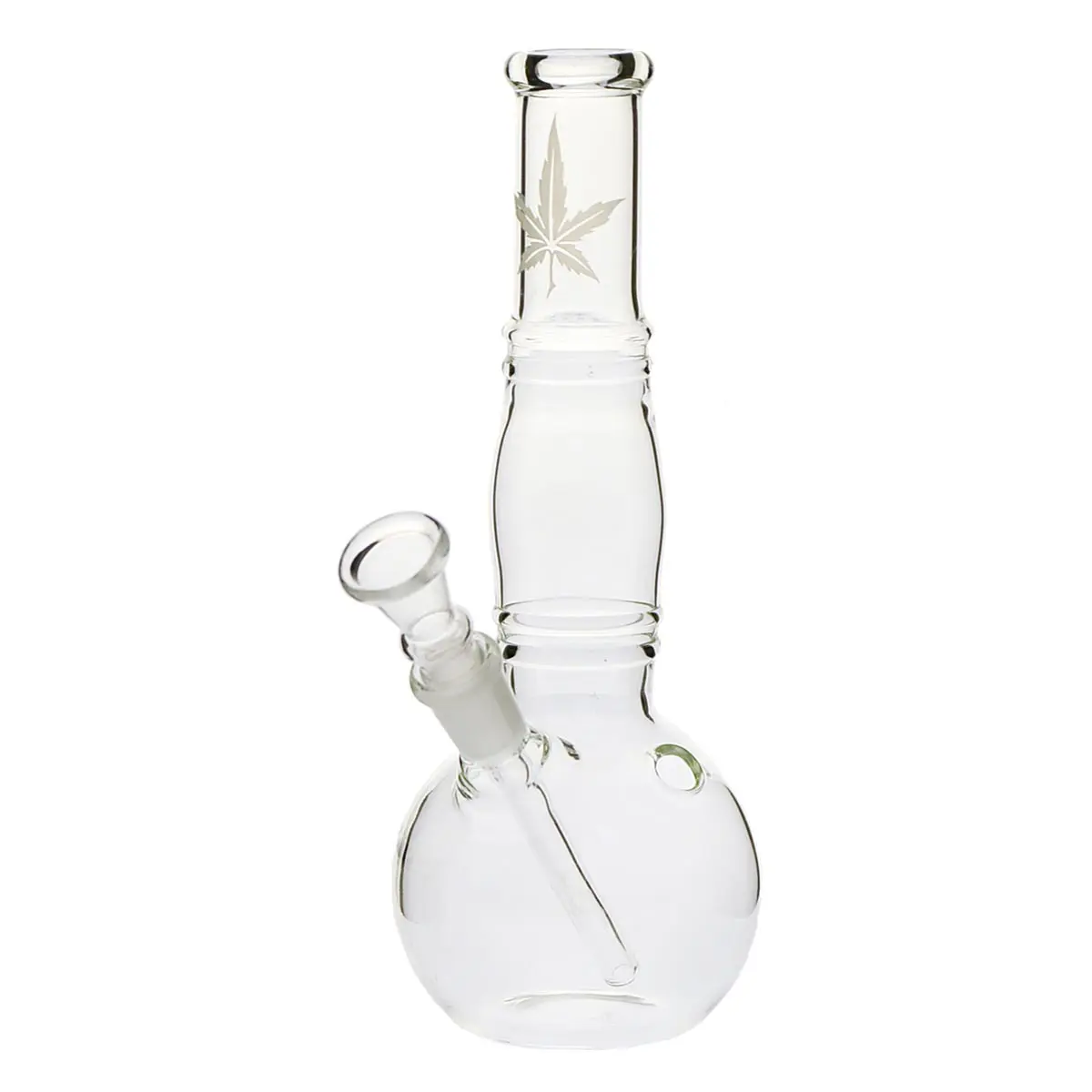 Mini Glas Bong mit Hanf Motiv