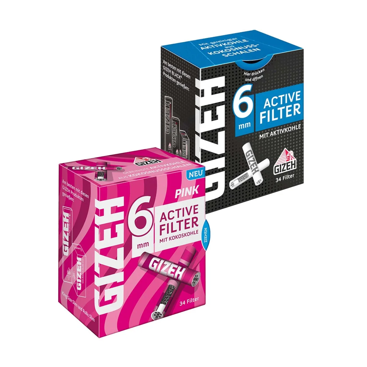 Gizeh 6mm Aktivkohlefilter