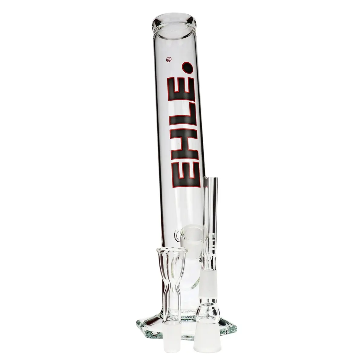 Ehle Bong gebogen - 500ml - 18,8er - schwarz-rot