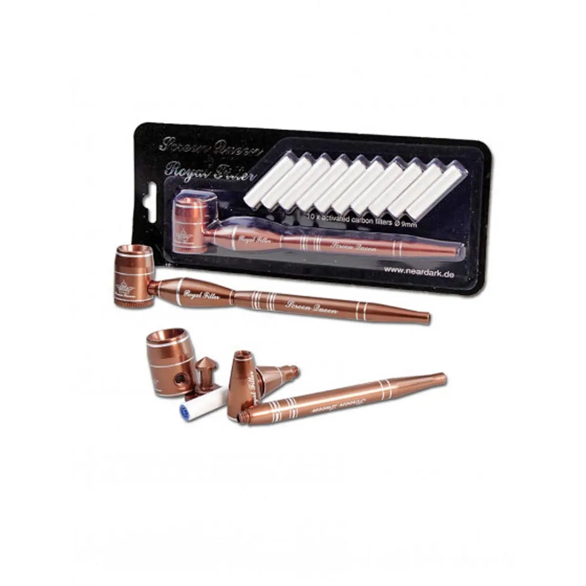 'Screen Queen' Pfeife mit 'Royal Filter' Adapter Bronze