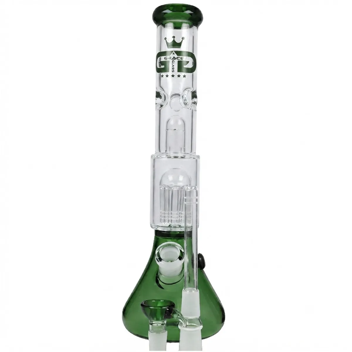 Grace Glass Bong "Prurient Green Penny" 35cm