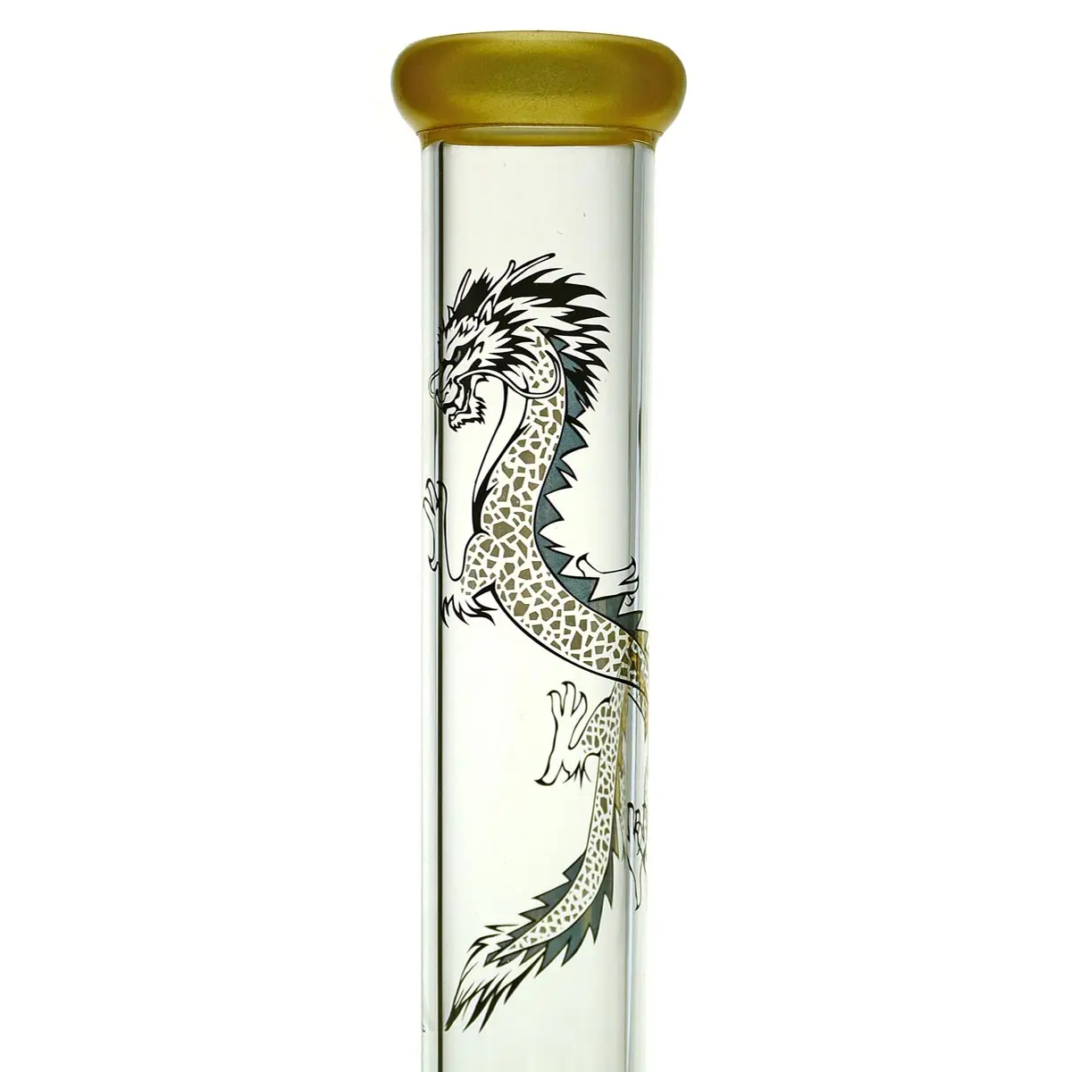 Black Leaf Bong GTI Golden Dragon gerade