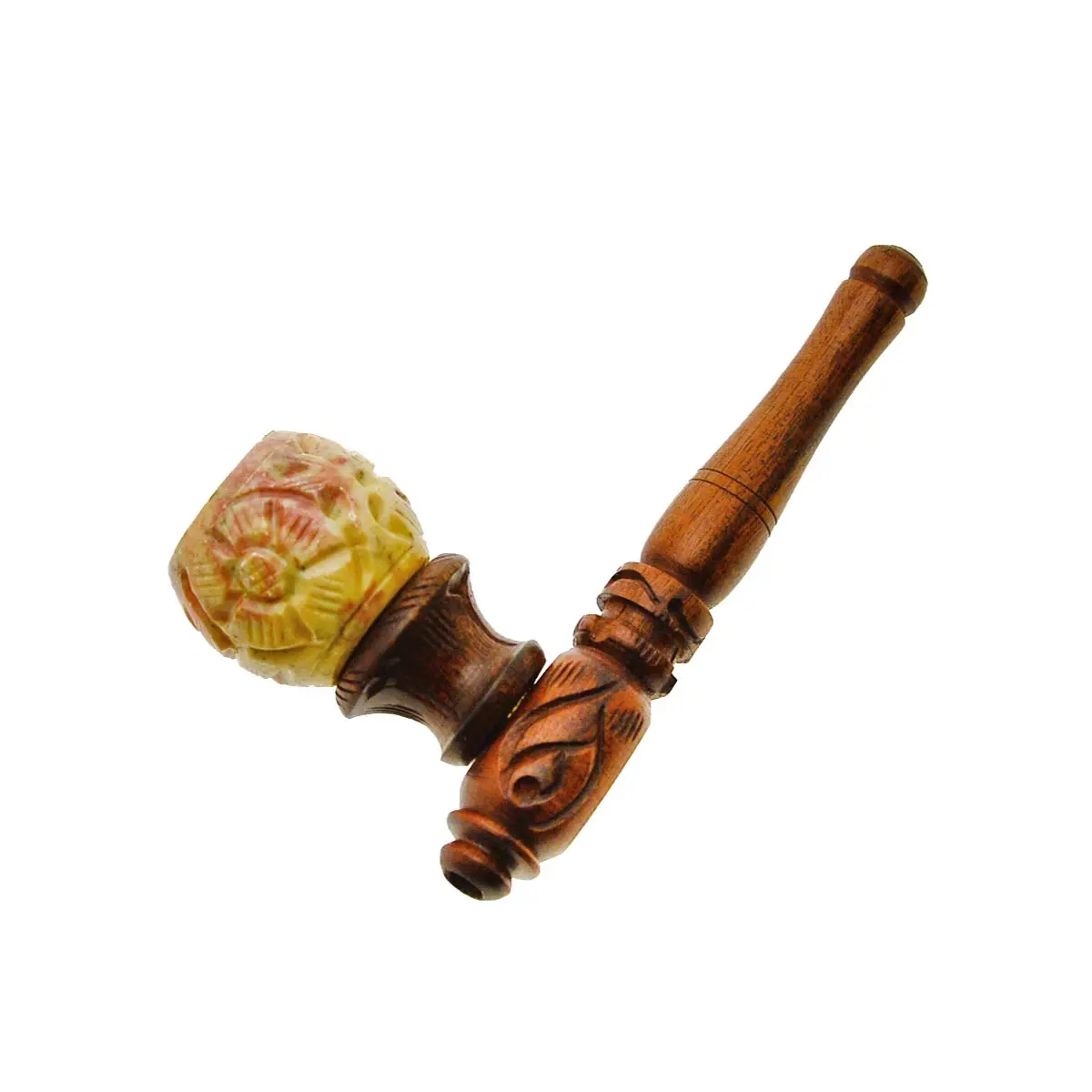 Schraubpfeife mit Speckstein Kopf 10 cm