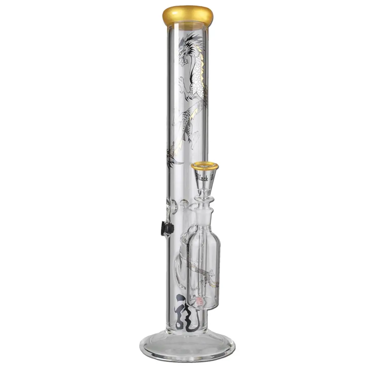 Black Leaf Bong GTI Golden Dragon gerade ICE