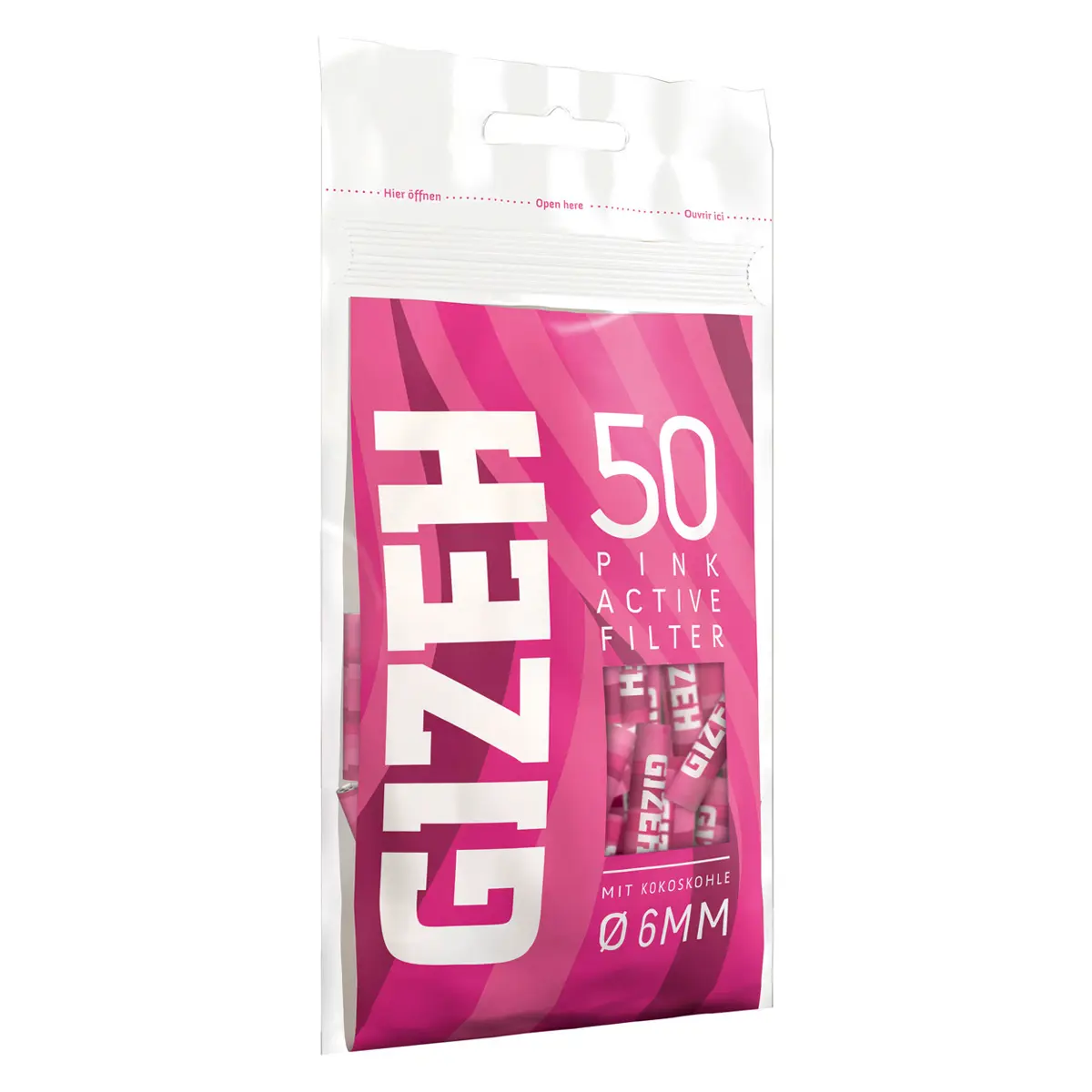 Gizeh Aktivkohlefilter Slim 6 mm Pink