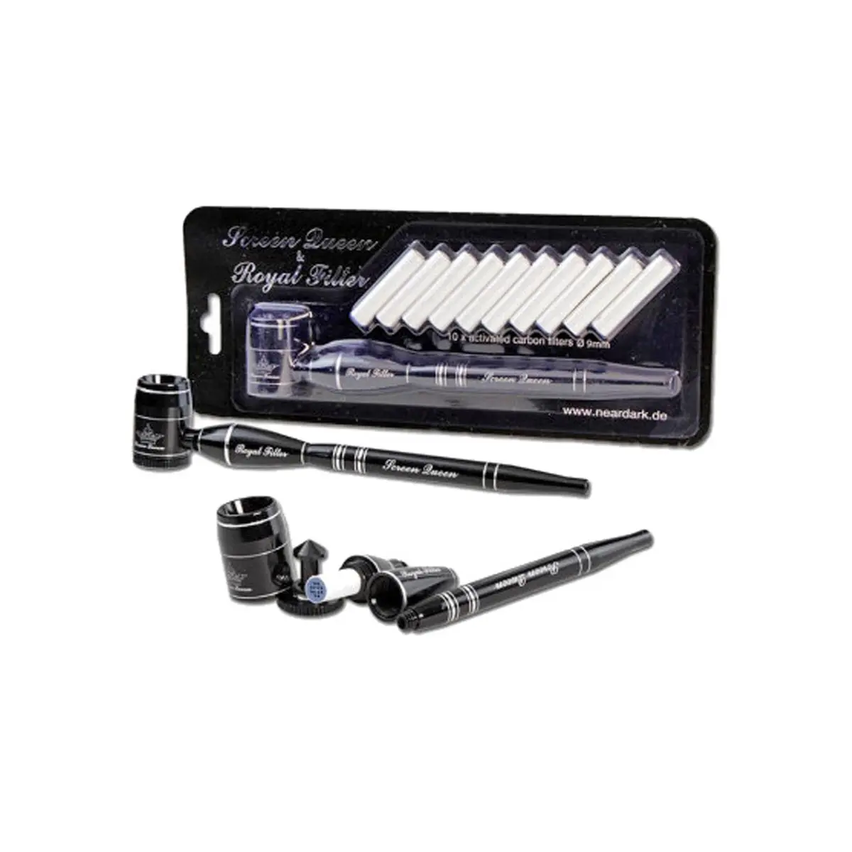 'Screen Queen' Pfeife mit 'Royal Filter' Adapter schwarz