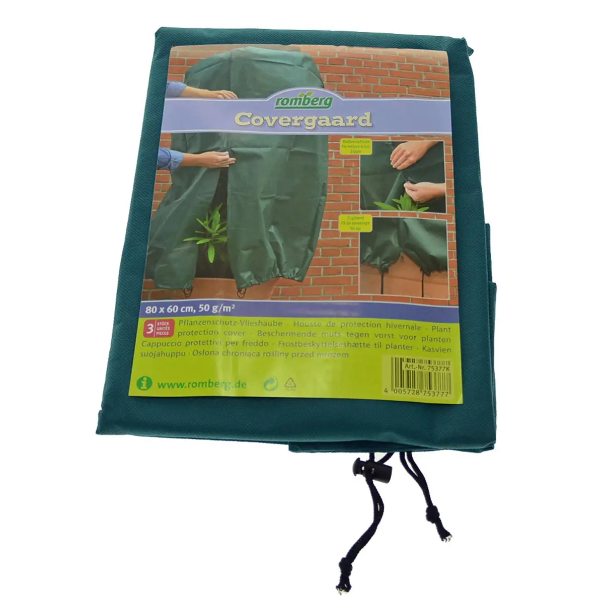 Pflanzenschutz-Vlieshaube, gr&uuml;n, 3er-Set, 80 x 60 cm
