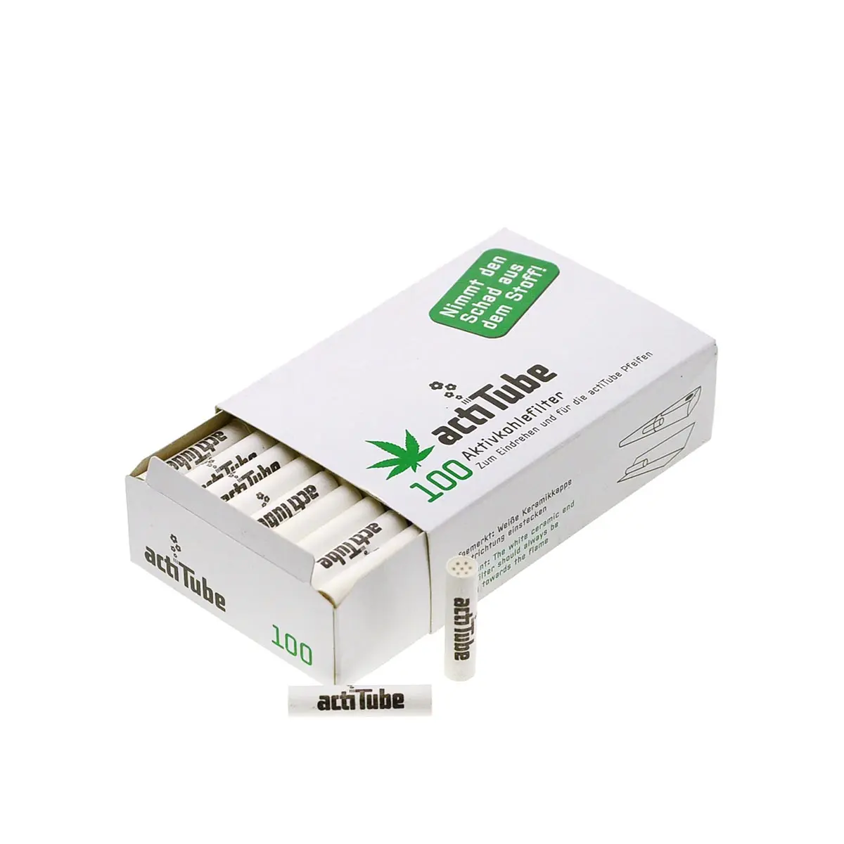 actiTube Aktivkohlefilter Regular 8mm 100 Filter