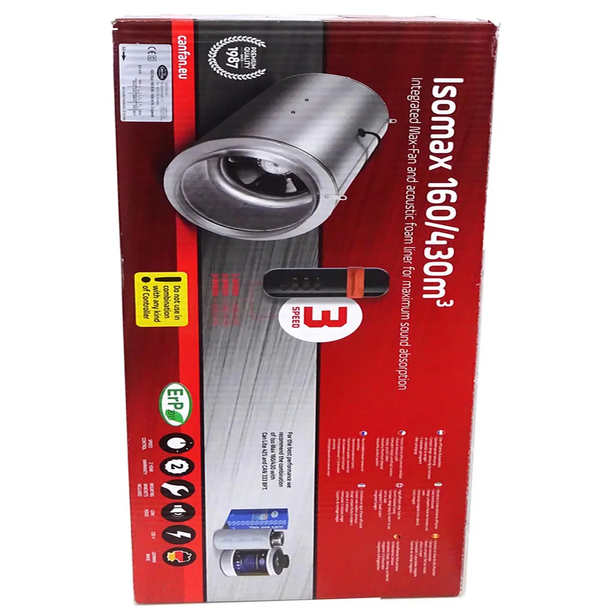 CAN Iso-Max 3-Speed Lüfter 430m³/h