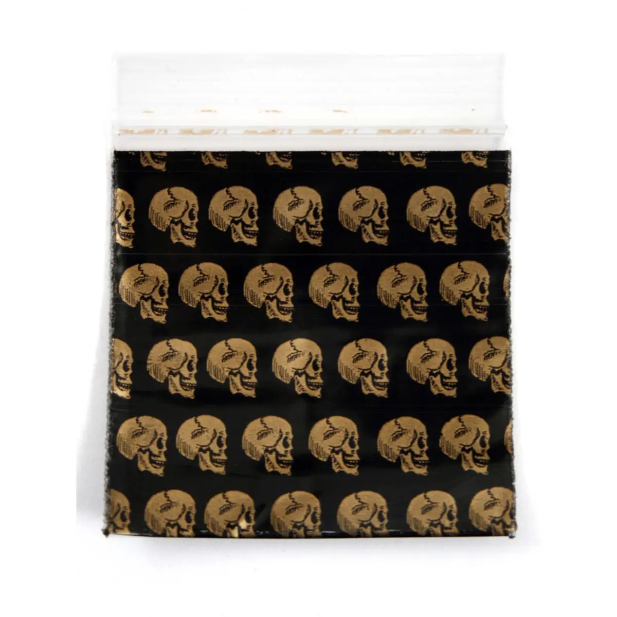 Zip Beutel "Golden Skull" 50 x 50 mm 100 Stück