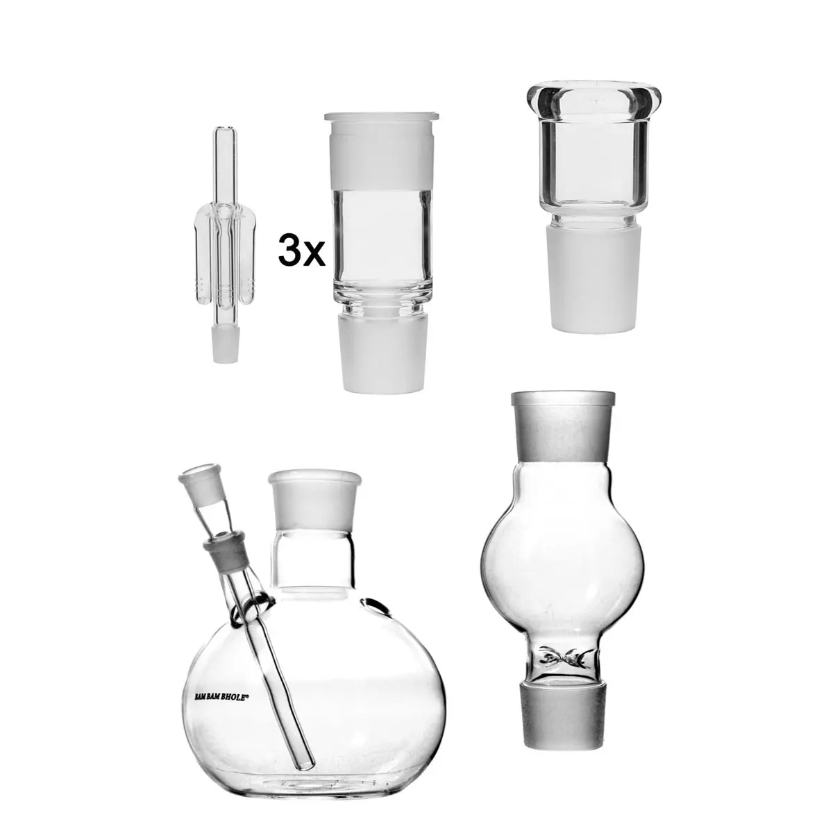 Stecksystem Bong Kugel 2000ml + ICE + 3x Perc