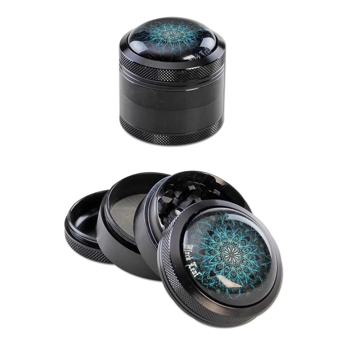 Black Leaf Mandala Grinder 50mm schwarz