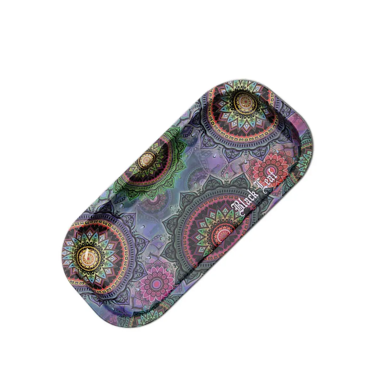 Black Leaf Rolling Tray "Mandala"