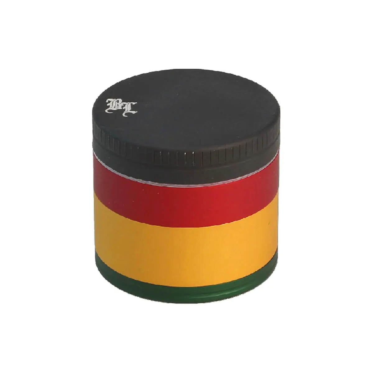 Black Leaf Alugrinder 4-Part matt - rasta