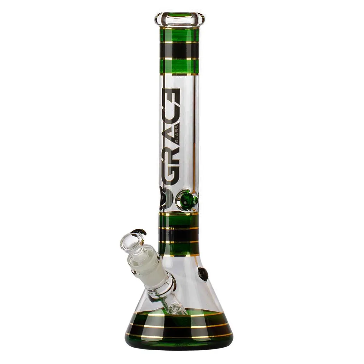 Grace Glass Bong 'Striped Series' - grün