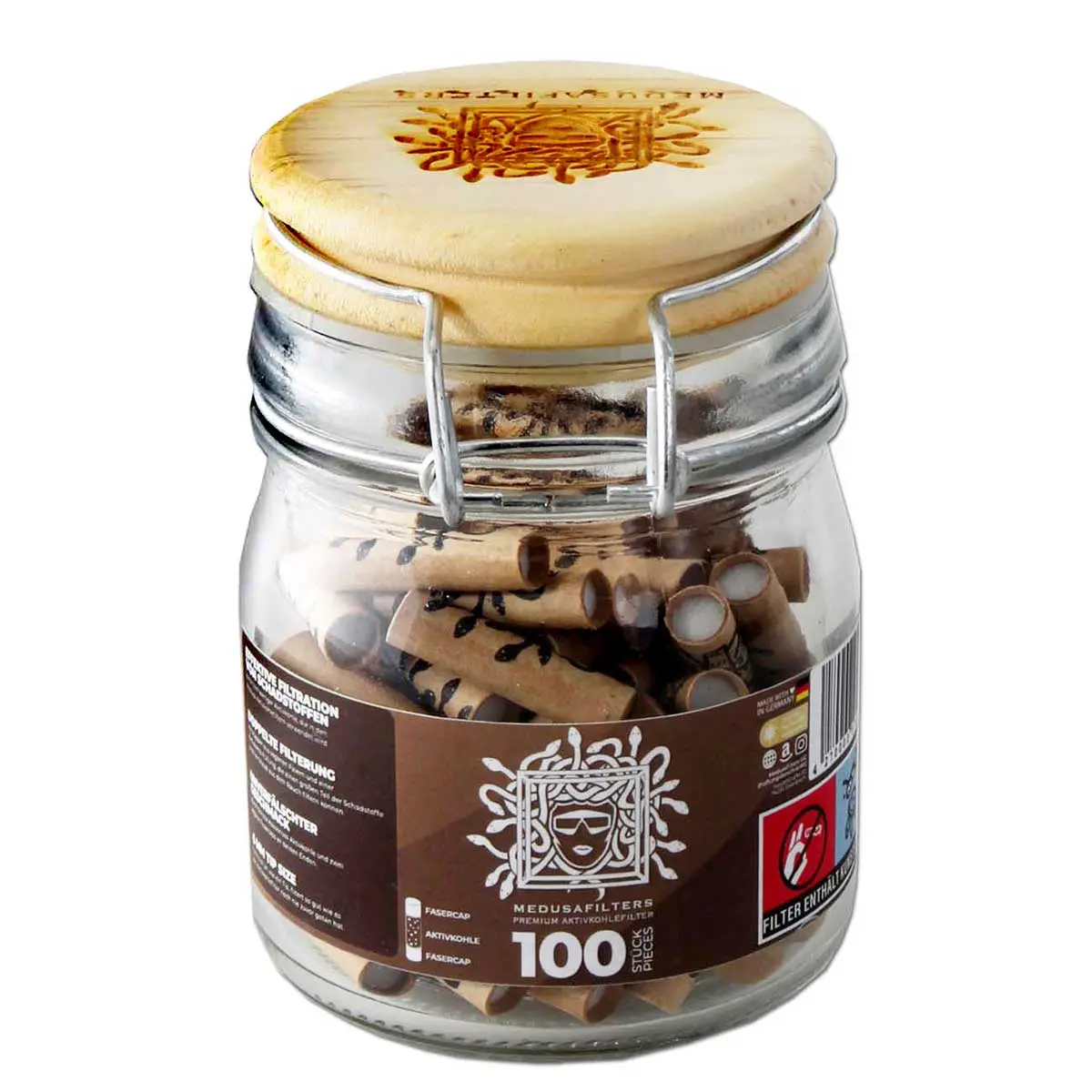 Medusa Filters Aktivkohlefilter 6mm 100 Stück im Glas - Organic