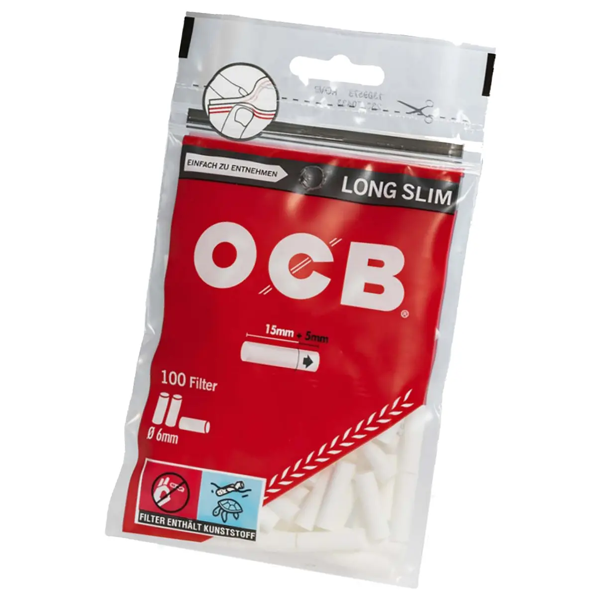OCB Zigarettenfilter Long Slim 6mm - 100 Stück
