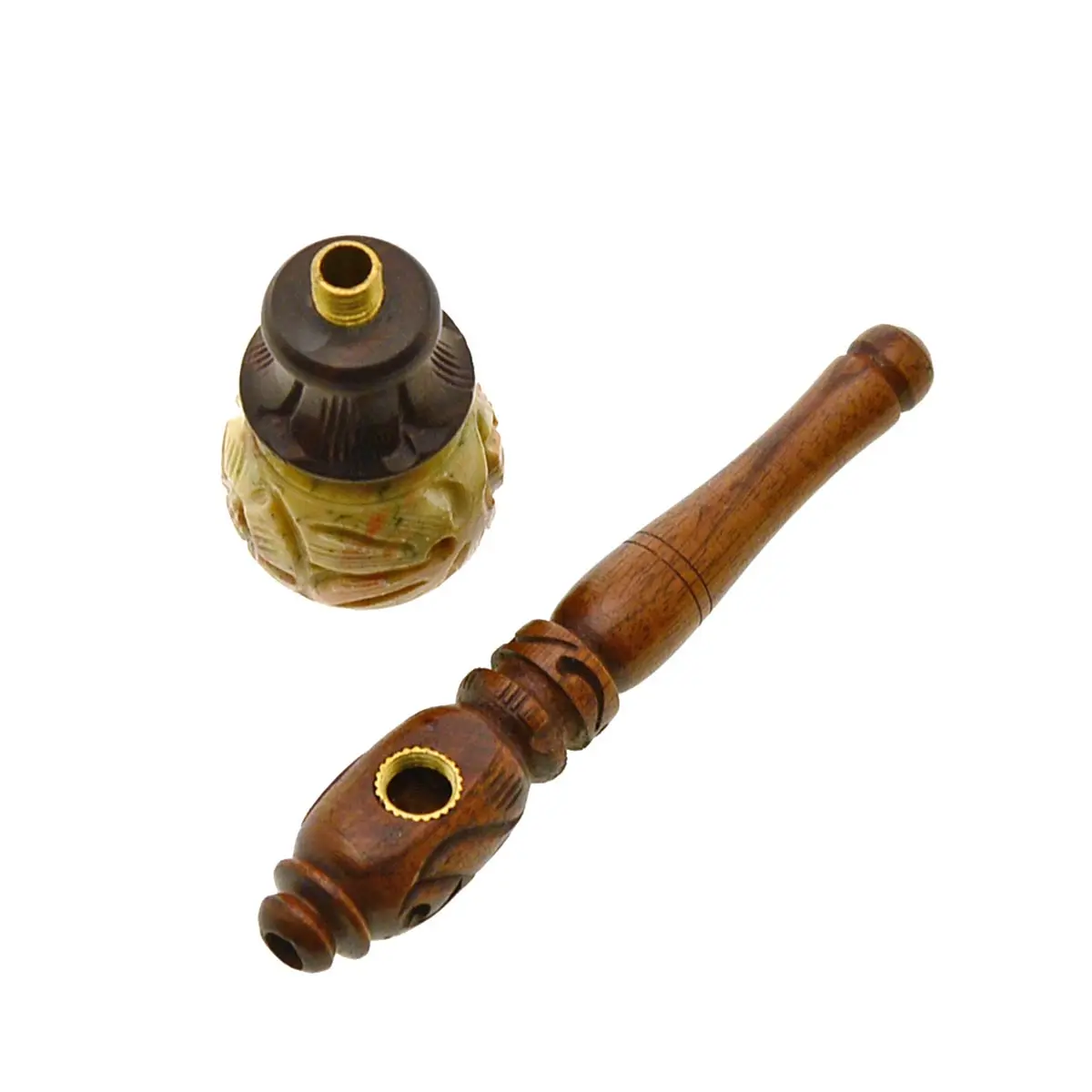 Schraubpfeife mit Speckstein Kopf 10 cm