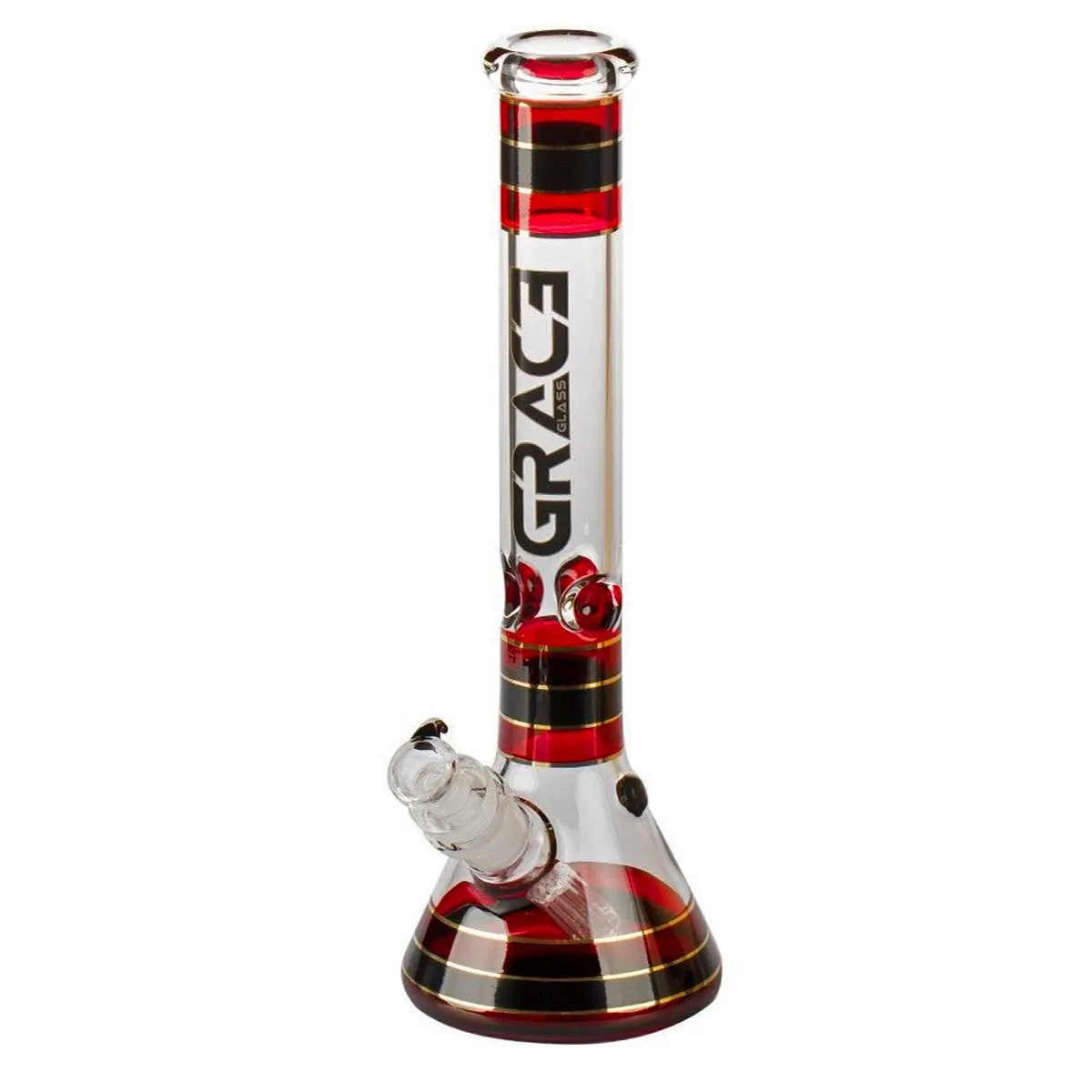 Grace Glass Bong 'Striped Series' - rot