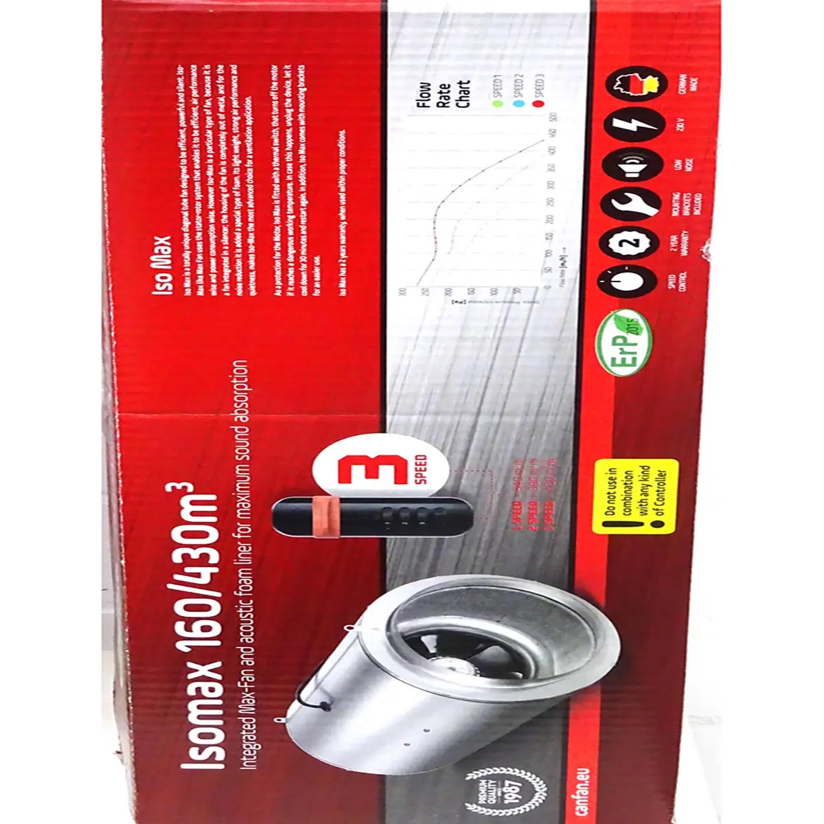 CAN Iso-Max 3-Speed Lüfter 430m³/h