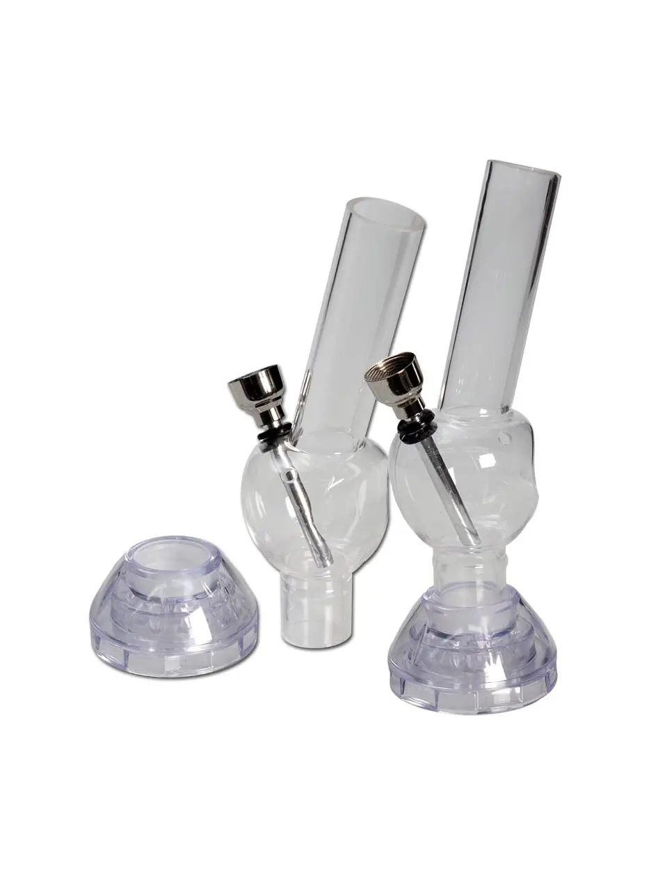 Mini Acrylbong mit Grinder 17cm "Cone"